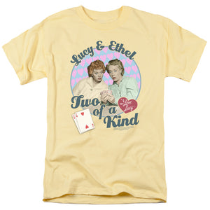 AN OFFCIALLY LICENSED I LOVE LUCY TWO OF A KIND MEN'S REGULAR FIT T-SHIRT BANANA