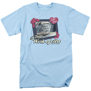 AN OFFCIALLY LICENSED I LOVE LUCY WORK OF ART MEN'S REGULAR FIT T-SHIRT LIGHT BLUE