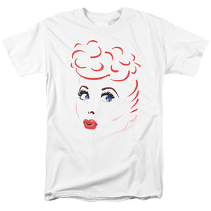AN OFFCIALLY LICENSED I LOVE LUCY LINES FACE MEN'S REGULAR FIT T-SHIRT WHITE