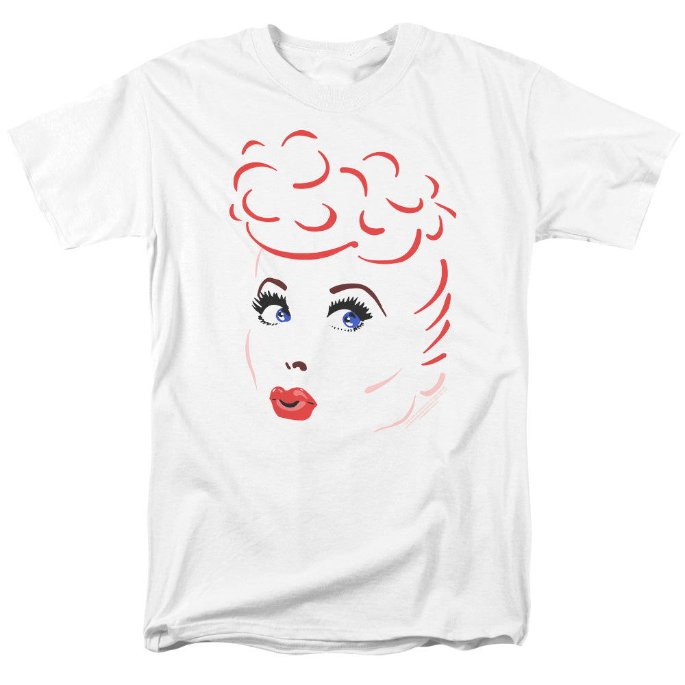 AN OFFCIALLY LICENSED I LOVE LUCY LINES FACE MEN'S REGULAR FIT T-SHIRT WHITE