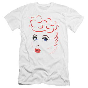 AN OFFCIALLY LICENSED I LOVE LUCY LINES FACE MEN'S PREMIUM SLIM FIT T-SHIRT WHITE