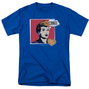 AN OFFCIALLY LICENSED I LOVE LUCY I LOVE WORHOL OMG MEN'S REGULAR FIT T-SHIRT ROYAL