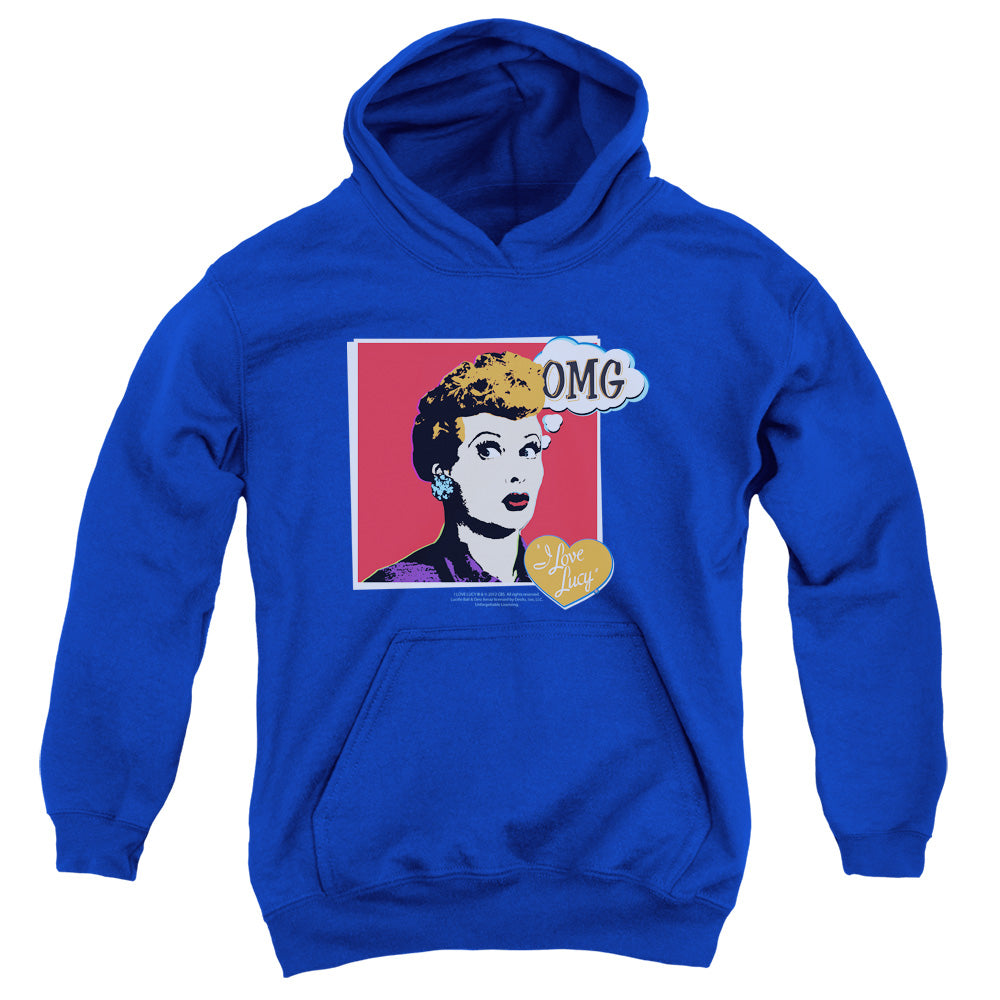 AN OFFCIALLY LICENSED I LOVE LUCY I LOVE WORHOL OMG YOUTH HOODIE ROYAL