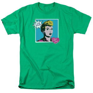 AN OFFCIALLY LICENSED I LOVE LUCY I LOVE WORHOL LOL MEN'S REGULAR FIT T-SHIRT KELLY GREEN