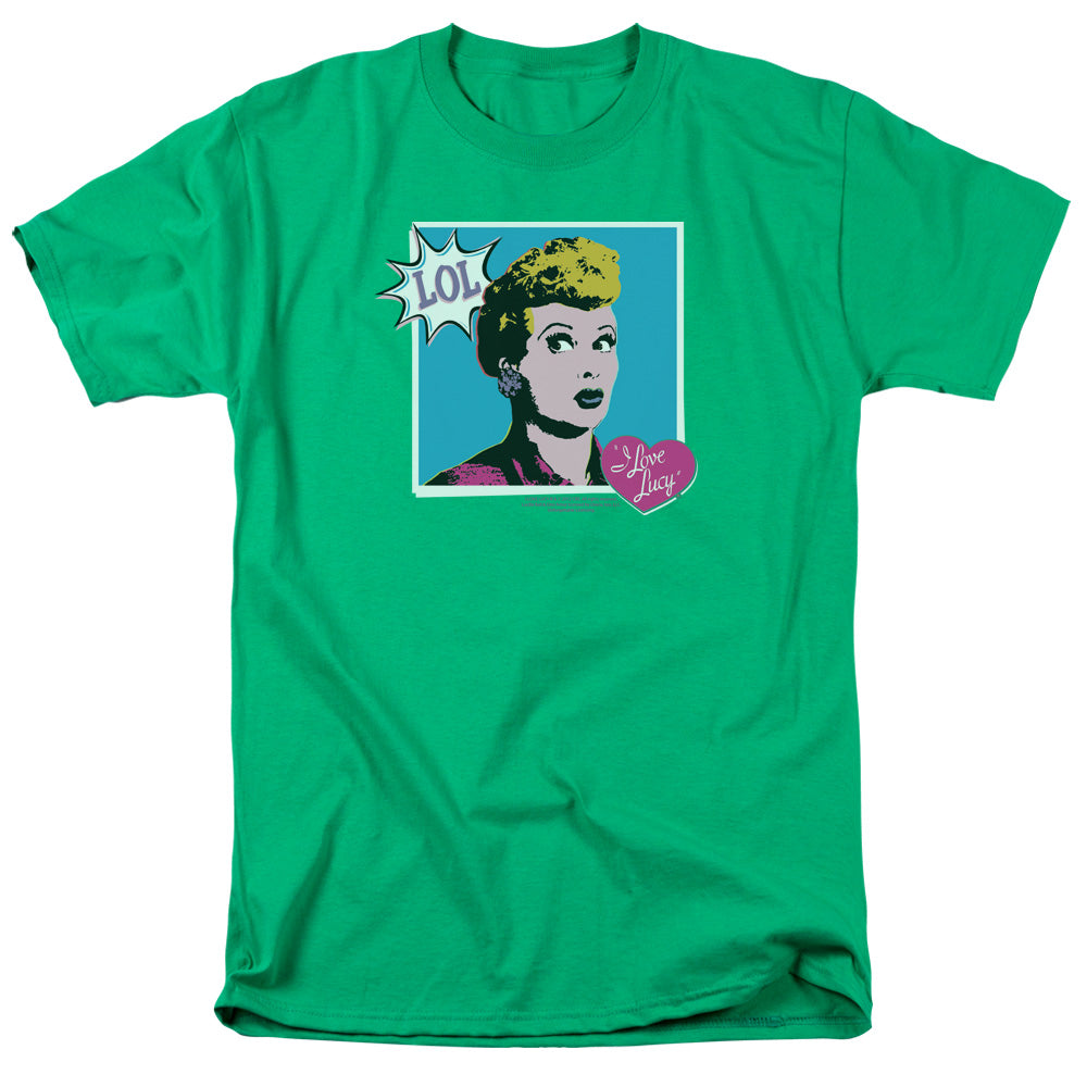 AN OFFCIALLY LICENSED I LOVE LUCY I LOVE WORHOL LOL MEN'S REGULAR FIT T-SHIRT KELLY GREEN
