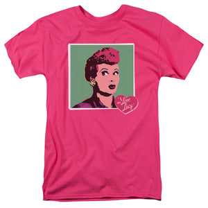AN OFFCIALLY LICENSED I LOVE LUCY I LOVE WORHOL MEN'S REGULAR FIT T-SHIRT HOT PINK