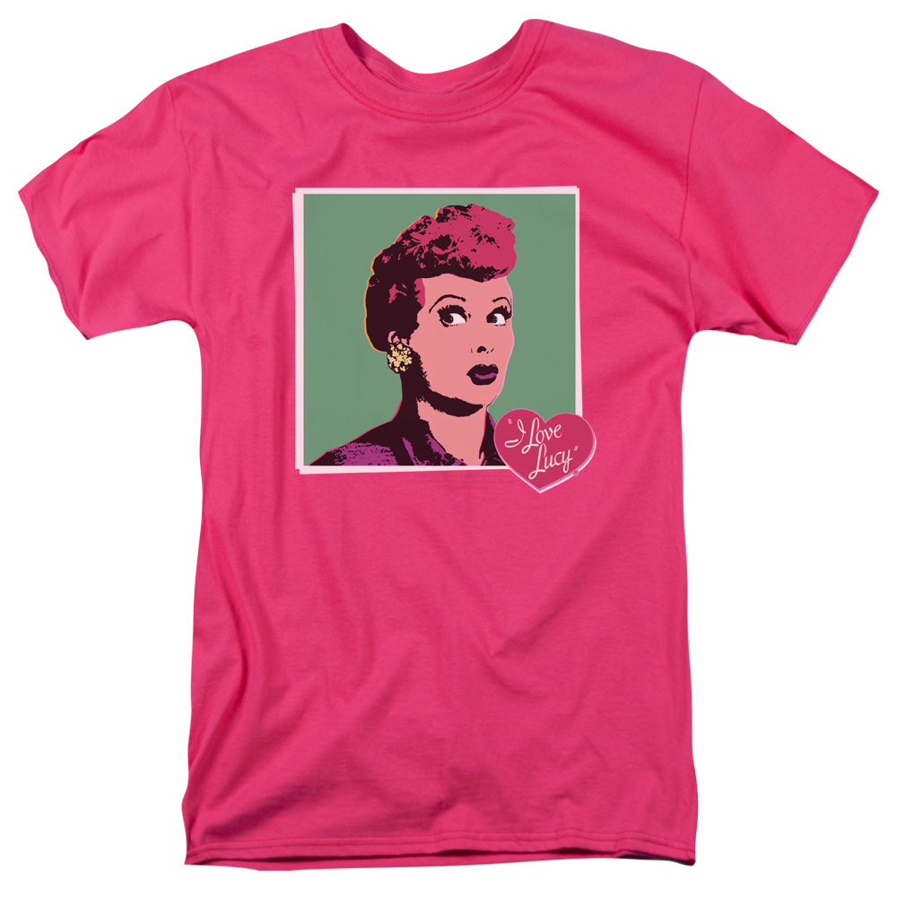 AN OFFCIALLY LICENSED I LOVE LUCY I LOVE WORHOL MEN'S REGULAR FIT T-SHIRT HOT PINK
