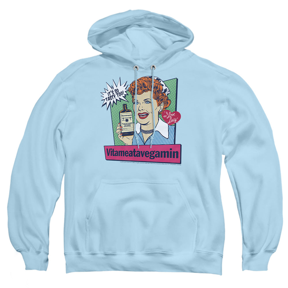 AN OFFCIALLY LICENSED I LOVE LUCY VITA COMIC ADULT UNISEX PULLOVER HOODIE LIGHT BLUE