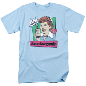 AN OFFCIALLY LICENSED I LOVE LUCY VITA COMIC MEN'S REGULAR FIT T-SHIRT LIGHT BLUE