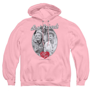 AN OFFCIALLY LICENSED LUCY BEST FRIENDS ADULT UNISEX PULLOVER HOODIE PINK
