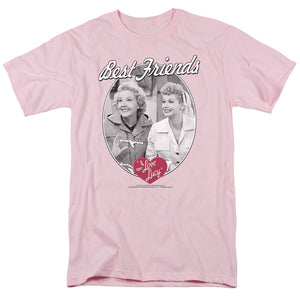 AN OFFCIALLY LICENSED LUCY BEST FRIENDS MEN'S REGULAR FIT T-SHIRT PINK