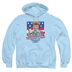 AN OFFCIALLY LICENSED I LOVE LUCY HEALTH CARE ADULT UNISEX PULLOVER HOODIE LIGHT BLUE