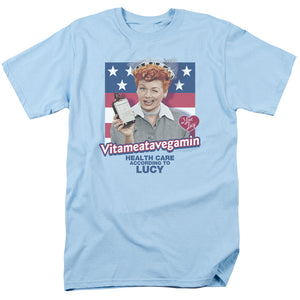 AN OFFCIALLY LICENSED I LOVE LUCY HEALTH CARE MEN'S REGULAR FIT T-SHIRT LIGHT BLUE