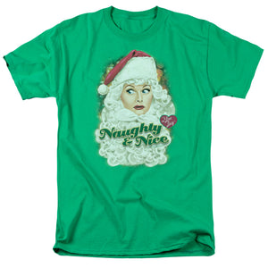 AN OFFCIALLY LICENSED I LOVE LUCY SANTA MEN'S REGULAR FIT T-SHIRT KELLY GREEN