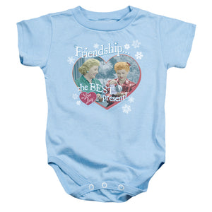 AN OFFCIALLY LICENSED I LOVE LUCY THE BEST PRESENT BABY BODYSUIT LIGHT BLUE