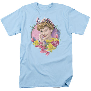 AN OFFCIALLY LICENSED I LOVE LUCY SPRINGTIME MEN'S REGULAR FIT T-SHIRT LIGHT BLUE