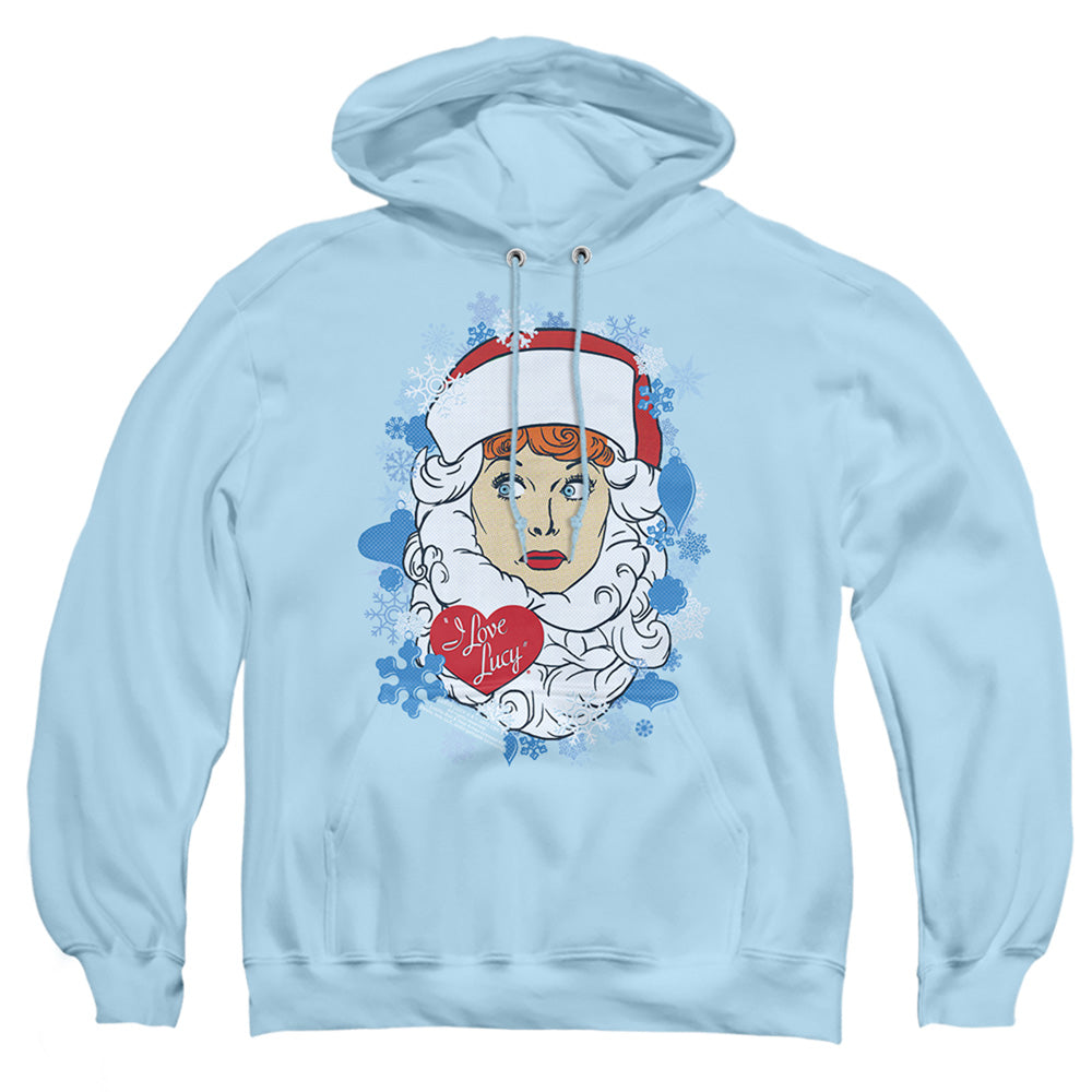 AN OFFCIALLY LICENSED I LOVE LUCY BEARD FLAKES ADULT UNISEX PULLOVER HOODIE LIGHT BLUE
