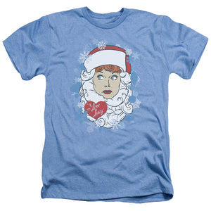 AN OFFCIALLY LICENSED I LOVE LUCY BEARD FLAKES MEN'S HEATHER T-SHIRT LIGHT BLUE