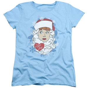 AN OFFCIALLY LICENSED I LOVE LUCY BEARD FLAKES WOMEN'S REGULAR FIT T-SHIRT LIGHT BLUE