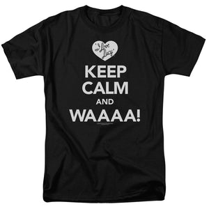 AN OFFCIALLY LICENSED I LOVE LUCY KEEP CALM WAAA MEN'S REGULAR FIT T-SHIRT BLACK