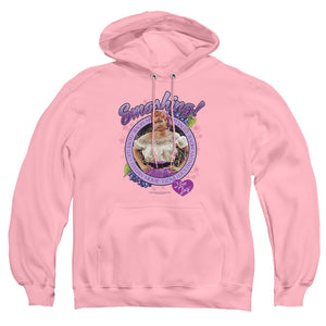 AN OFFCIALLY LICENSED I LOVE LUCY SMASHING ADULT UNISEX PULLOVER HOODIE PINK