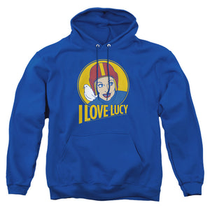 AN OFFCIALLY LICENSED I LOVE LUCY LB SUPER COMIC ADULT UNISEX PULLOVER HOODIE ROYAL