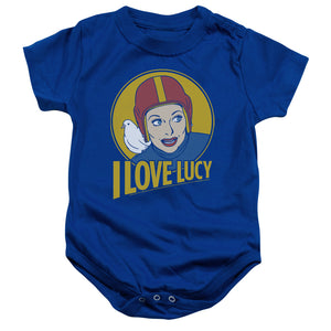 AN OFFCIALLY LICENSED I LOVE LUCY LB SUPER COMIC BABY BODYSUIT ROYAL