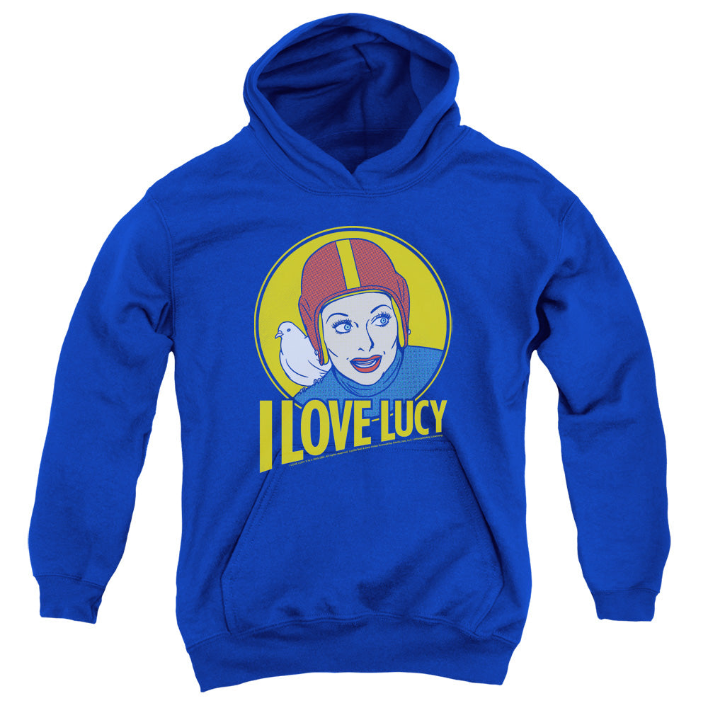 AN OFFCIALLY LICENSED I LOVE LUCY LB SUPER COMIC YOUTH HOODIE ROYAL