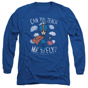 AN OFFCIALLY LICENSED I LOVE LUCY FLY MEN'S LONG SLEEVE T-SHIRT ROYAL