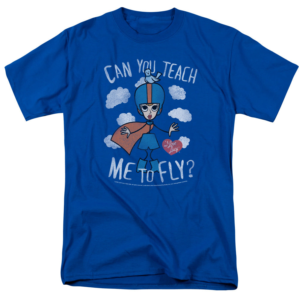 AN OFFCIALLY LICENSED I LOVE LUCY FLY MEN'S REGULAR FIT T-SHIRT ROYAL