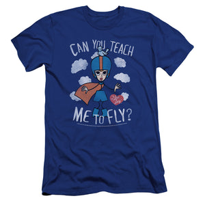 AN OFFCIALLY LICENSED I LOVE LUCY FLY MEN'S PREMIUM SLIM FIT T-SHIRT ROYAL