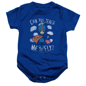 AN OFFCIALLY LICENSED I LOVE LUCY FLY BABY BODYSUIT ROYAL