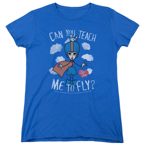 AN OFFCIALLY LICENSED I LOVE LUCY FLY WOMEN'S REGULAR FIT T-SHIRT ROYAL