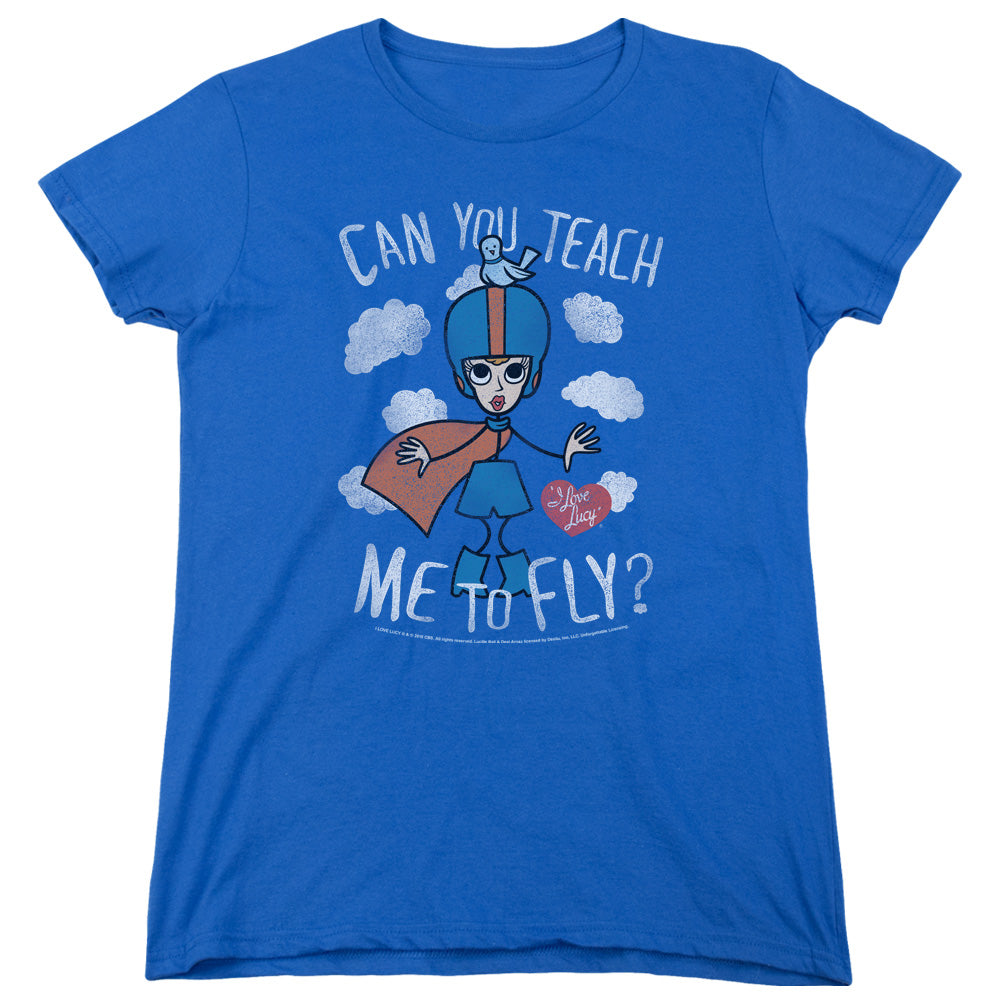 AN OFFCIALLY LICENSED I LOVE LUCY FLY WOMEN'S REGULAR FIT T-SHIRT ROYAL