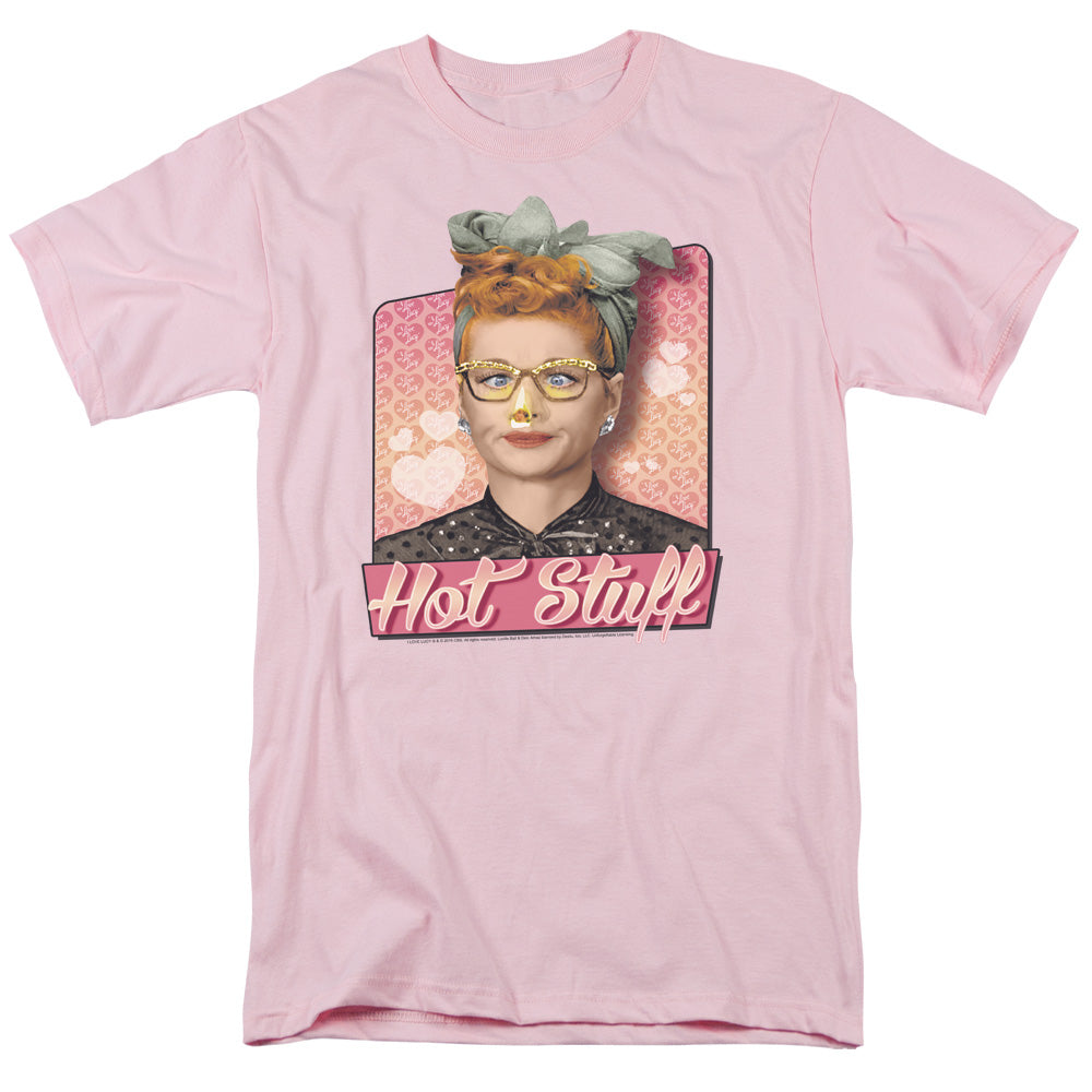 AN OFFCIALLY LICENSED I LOVE LUCY HOT STUFF MEN'S REGULAR FIT T-SHIRT PINK
