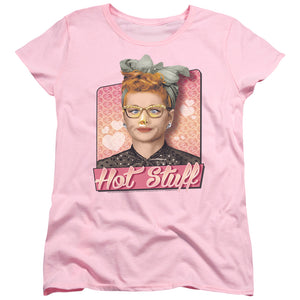 AN OFFCIALLY LICENSED I LOVE LUCY HOT STUFF WOMEN'S REGULAR FIT T-SHIRT PINK