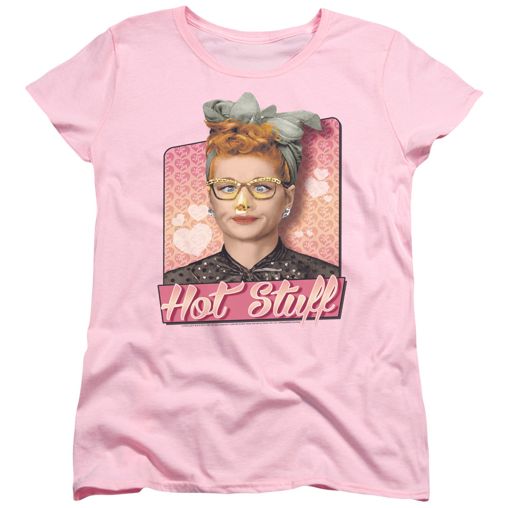 AN OFFCIALLY LICENSED I LOVE LUCY HOT STUFF WOMEN'S REGULAR FIT T-SHIRT PINK