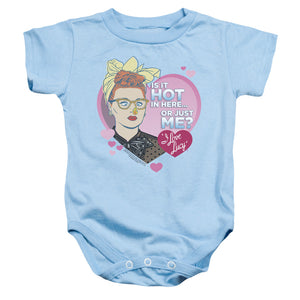 AN OFFCIALLY LICENSED I LOVE LUCY HOT BABY BODYSUIT LIGHT BLUE
