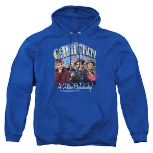 AN OFFCIALLY LICENSED I LOVE LUCY GOLDEN OPPORTUNITY ADULT UNISEX PULLOVER HOODIE ROYAL