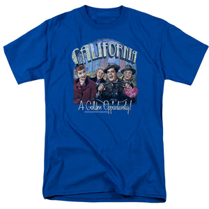 AN OFFCIALLY LICENSED I LOVE LUCY GOLDEN OPPORTUNITY MEN'S REGULAR FIT T-SHIRT ROYAL