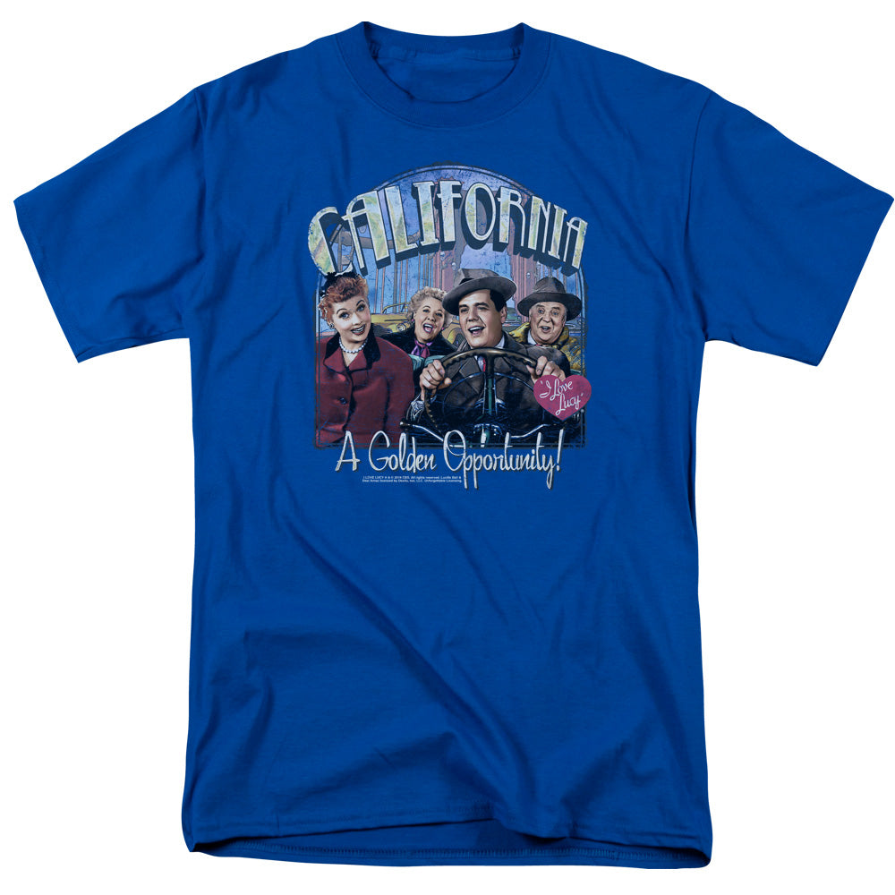 AN OFFCIALLY LICENSED I LOVE LUCY GOLDEN OPPORTUNITY MEN'S REGULAR FIT T-SHIRT ROYAL