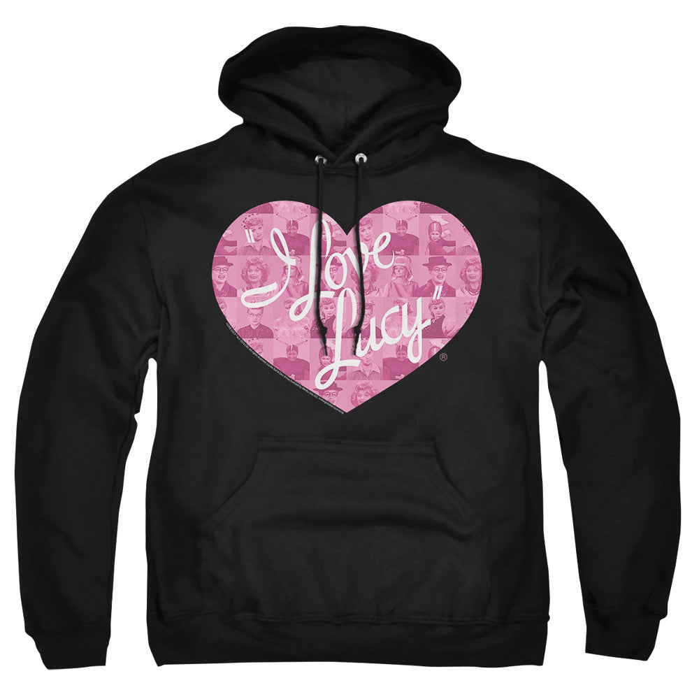 AN OFFCIALLY LICENSED I LOVE LUCY MANY MOODS LOGO ADULT UNISEX PULLOVER HOODIE BLACK