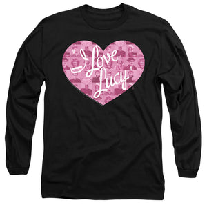 AN OFFCIALLY LICENSED I LOVE LUCY MANY MOODS LOGO MEN'S LONG SLEEVE T-SHIRT BLACK