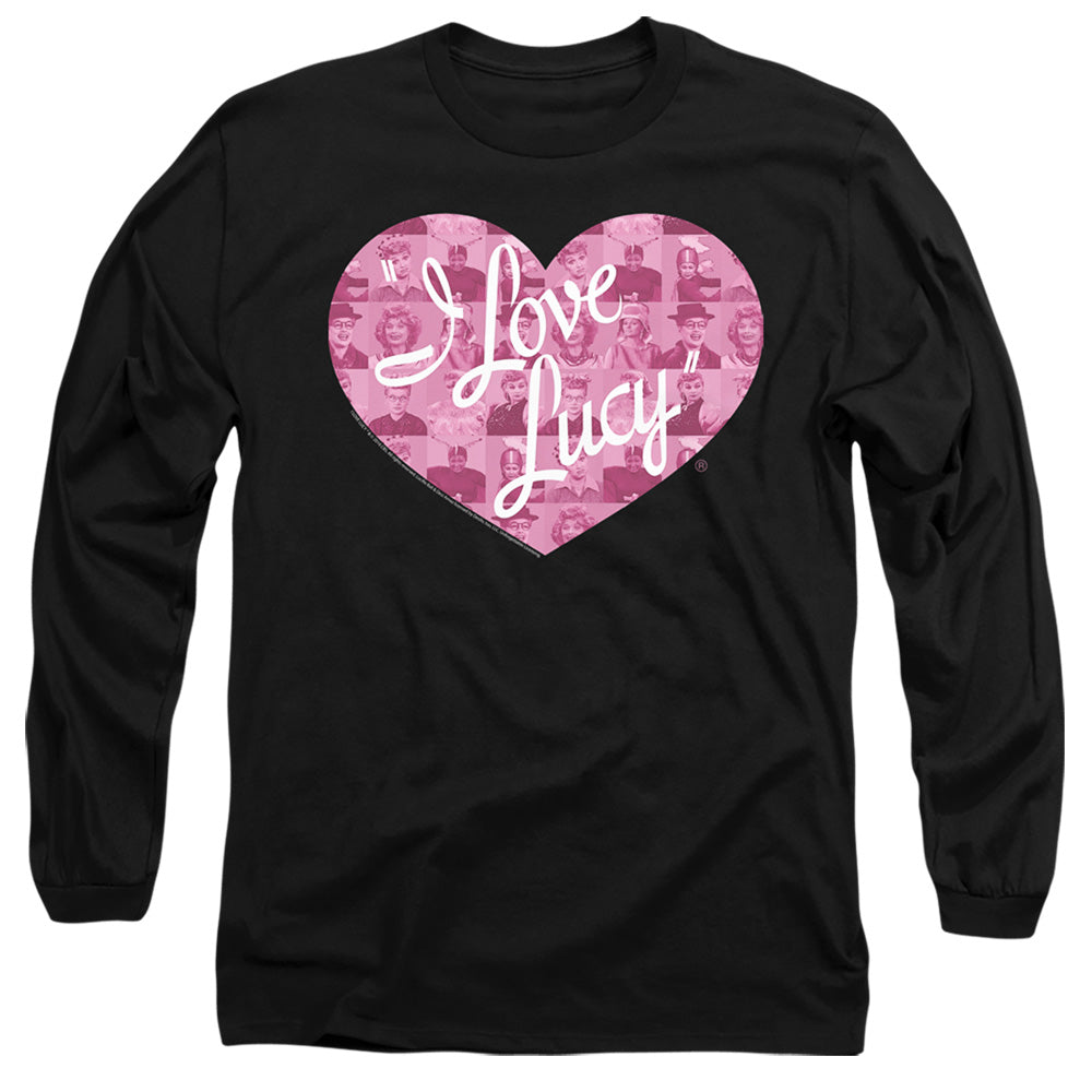 AN OFFCIALLY LICENSED I LOVE LUCY MANY MOODS LOGO MEN'S LONG SLEEVE T-SHIRT BLACK