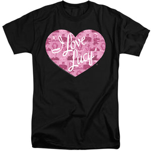 AN OFFCIALLY LICENSED I LOVE LUCY MANY MOODS LOGO MEN'S TALL FIT T-SHIRT BLACK