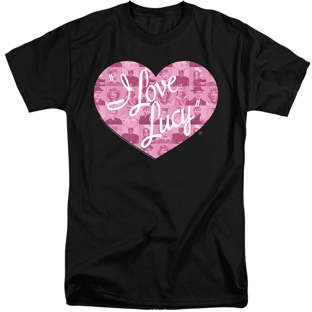 AN OFFCIALLY LICENSED I LOVE LUCY MANY MOODS LOGO MEN'S TALL FIT T-SHIRT BLACK