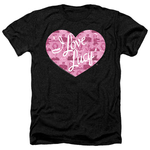 AN OFFCIALLY LICENSED I LOVE LUCY MANY MOODS LOGO MEN'S HEATHER T-SHIRT CHARCOAL