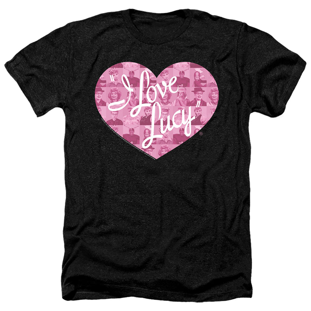 AN OFFCIALLY LICENSED I LOVE LUCY MANY MOODS LOGO MEN'S HEATHER T-SHIRT CHARCOAL
