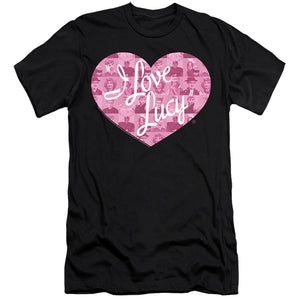 AN OFFCIALLY LICENSED I LOVE LUCY MANY MOODS LOGO MEN'S PREMIUM SLIM FIT T-SHIRT BLACK