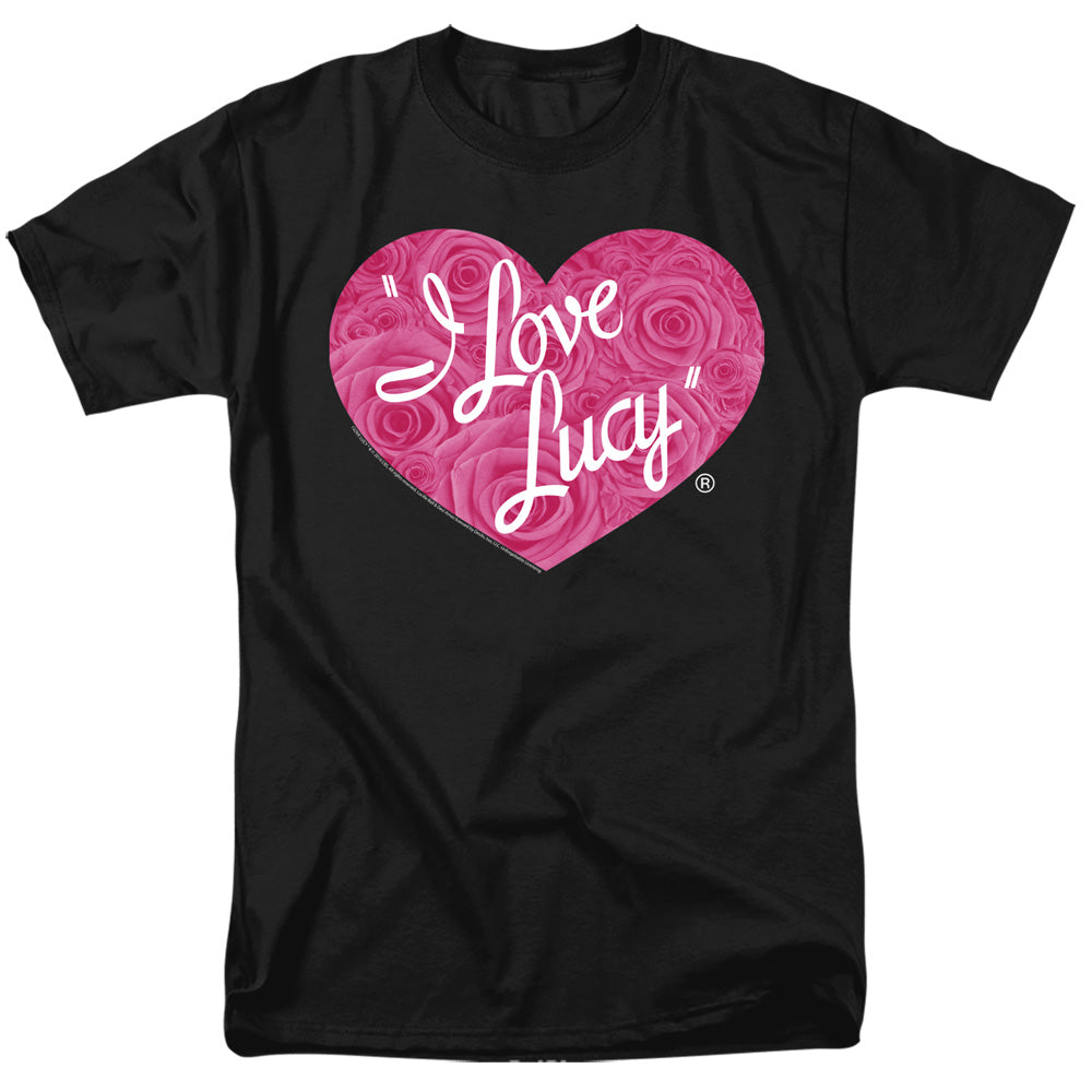 AN OFFCIALLY LICENSED I LOVE LUCY FLORAL LOGO MEN'S REGULAR FIT T-SHIRT BLACK